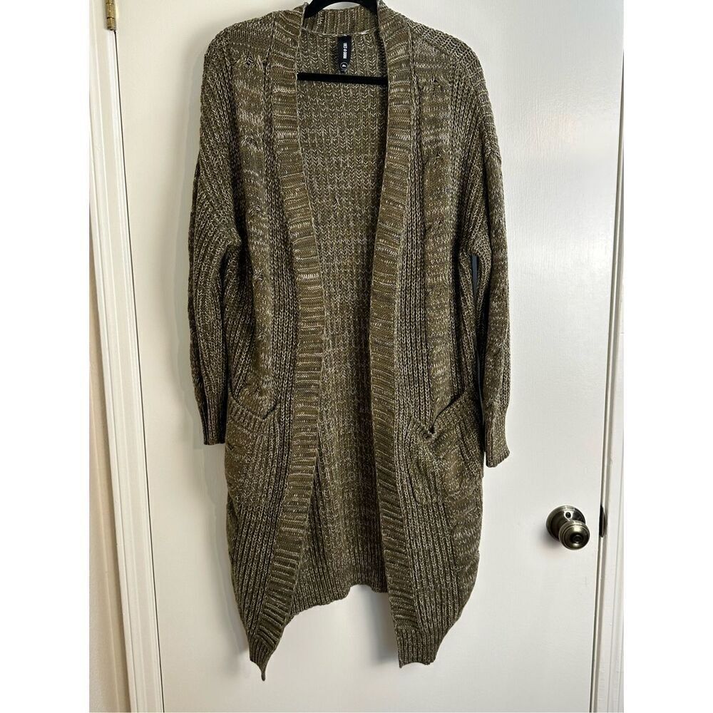 Agnes & Dora olive green long sweater cardigan